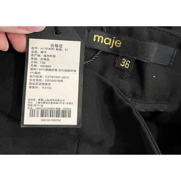 Maje Black Parc Wide Leg Crepe Trousers Women's Pants Size 36 - Picture 5 of 6